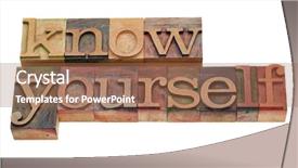  Presentation with vintage - Amazing PPT theme having know yourself - word in vintage backdrop and a coral colored foreground