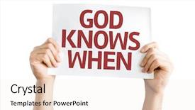  Presentation with god - Presentation theme having knowing christ - god knows when card isolated background and a  colored foreground
