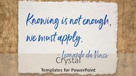  Presentation with personal development - Colorful slide deck enhanced with knowing-is-not-enough backdrop and a soft green colored foreground