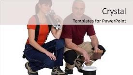  Presentation with team organisation chart - PPT layouts having knowing yourself - team of tile fitters background and a  colored foreground