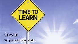  Presentation with learn - Presentation with knowing yourself - time to learn road sign background and a  colored foreground