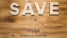  Presentation with bank building - PPT theme featuring knowledge bank - save word made with building background and a coral colored foreground