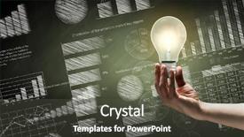  Presentation with knowledge - Slide set with knowledge economy - conceptual image with light bulb background and a dark gray colored foreground