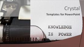  Presentation with knowledge - Cool new slide deck with knowledge-is-power-phrase-written backdrop and a white colored foreground