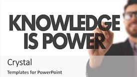 Presentation with knowledge - Presentation theme having knowledge is power background and a white colored foreground