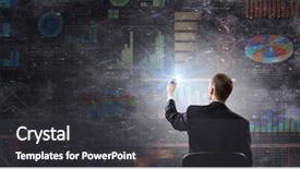  Presentation with knowledge - Beautiful PPT layouts featuring knowledge raph - rear view of businessman drawing backdrop and a dark gray colored foreground