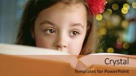  Presentation with christmas girl - Slide set featuring knowledge tree - happy little girl background and a gold colored foreground