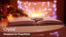  Presentation with knowledge - PPT layouts with knowledge tree - open book on table background and a tawny brown colored foreground