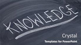  Presentation with knowledge - Presentation design consisting of knowledge - white chalk handwriting on blackboard background and a dark gray colored foreground