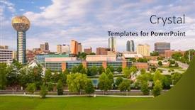  Presentation with tennessee - Amazing presentation design having knoxville-tennessee-usa-downtown-skyline backdrop and a light blue colored foreground