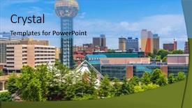  Presentation with tennessee - PPT theme with downtown at world's fair background and a light blue colored foreground