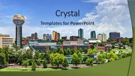  Presentation with tennessee - Presentation theme having knoxville tennessee usa downtown background and a light blue colored foreground