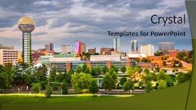  Presentation with tennessee - Amazing slide set having knoxville tennessee usa downtown backdrop and a light blue colored foreground