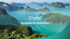  Presentation with panoramic - Presentation theme featuring ko angthong tropical marine background and a teal colored foreground