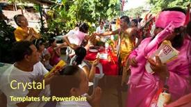  Presentation with buddha festival - Cool new presentation design with ko-chang-thailand-nov-10 backdrop and a tawny brown colored foreground