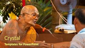  Presentation with lama - Theme featuring ko-chang-thailand-nov-28 background and a tawny brown colored foreground