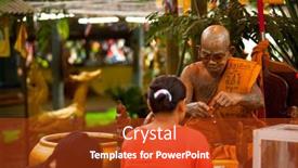  Presentation with lama - Slide deck featuring young plant grows up on light morning background and a tawny brown colored foreground