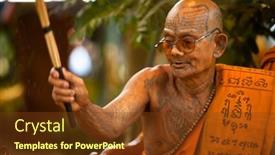  Presentation with lama - Cool new presentation theme with ko-chang-thailand-nov-28 backdrop and a tawny brown colored foreground