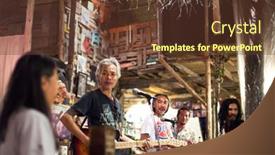  Presentation with rock band - Cool new slide set with crane at a construction site with a container suspendeditaly backdrop and a sky blue colored foreground