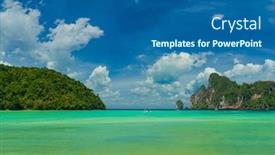  Presentation with krabi - Amazing slides having ko-phi-phi-don-beach backdrop and a ocean colored foreground