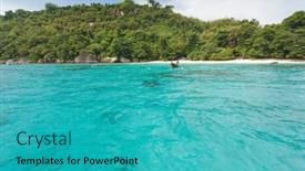  Presentation with tropical - Presentation theme featuring ko-similan-tropical-island-view background and a teal colored foreground