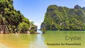  Presentation with james bond - Presentation design having ko-tapu-thailand-travel background and a yellow colored foreground