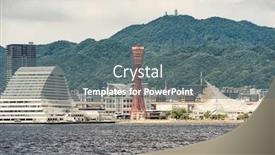  Presentation with japan - Cool new PPT theme with kobe-downtown-hyogo-kansai-japan backdrop and a gray colored foreground