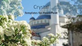  Presentation with springtime - Presentation featuring kocatepe-mosque-in-springtime-ankara background and a  colored foreground