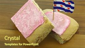  Presentation with traditional musical instruments angklung wood - PPT layouts with koek with a frisian flag background and a tawny brown colored foreground