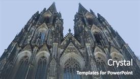  Presentation with gothic cathedral - Beautiful presentation theme featuring koelner dom gothic cathedral church backdrop and a dark gray colored foreground