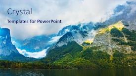  Presentation with bavaria - Presentation design featuring koenigssee-the-cleanest-lake background and a sky blue colored foreground