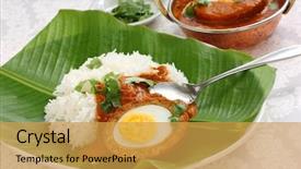  Presentation with curry - Theme with kofta curry and rice india background and a yellow colored foreground