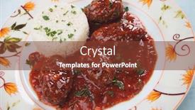  Presentation with classic homemade tomato sauce - Colorful presentation theme enhanced with kofta-meatballs-in-tomato-sauce backdrop and a tawny brown colored foreground