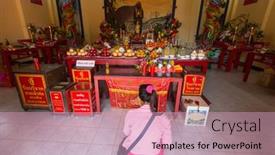  Presentation with fire red - Cool new PPT theme with koh-chang-thailand-jan-7 backdrop and a soft green colored foreground