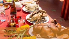  Presentation with fire red - Colorful PPT theme enhanced with koh-chang-thailand-jan-7 backdrop and a gold colored foreground