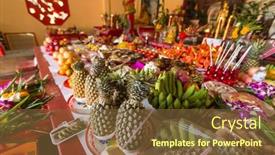  Presentation with fire red - Amazing PPT theme having koh-chang-thailand-jan-7 backdrop and a tawny brown colored foreground