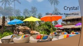  Presentation with cafe tropical - Presentation theme with koh kood island thailand background and a light blue colored foreground