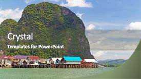  Presentation with thailand - Cool new PPT theme with koh panyee settlement built on stilts of phang nga bay thailand backdrop and a tawny brown colored foreground
