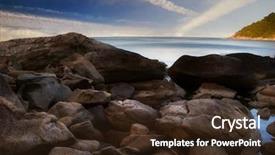  Presentation with tropical beach party - Presentation theme with koh phangan island thailand kingdom background and a  colored foreground