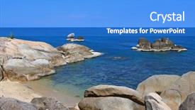  Presentation with blue water - PPT layouts enhanced with koh samui island in surat background and a cobalt blue colored foreground