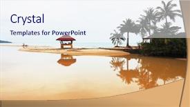  Presentation with footprints and sand beach - Beautiful slides featuring koh samui swimwear wooden gazebo backdrop and a  colored foreground