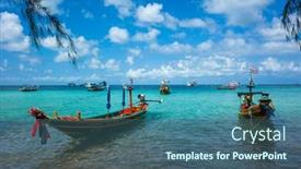  Presentation with paradise island - Audience pleasing presentation design consisting of koh-tao-thailand-january-27 backdrop and a ocean colored foreground