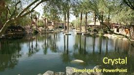  Presentation with koi fish - Colorful slide set enhanced with koi fish - beautiful and tranquil man made backdrop and a tawny brown colored foreground