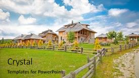  Presentation with livelihood village - Colorful PPT theme enhanced with kokin brod zlatar mountain srbija backdrop and a gold colored foreground