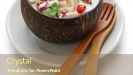  Presentation with milk coconut - Amazing presentation theme having kokoda-coconut-milk-ceviche-fijian backdrop and a tawny brown colored foreground