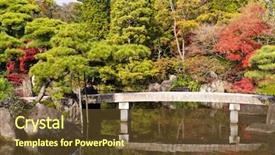  Presentation with garden city - PPT theme having kokoen garden in himeji city of japan background and a tawny brown colored foreground