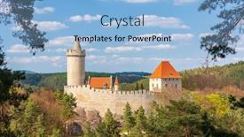  Presentation with czech republic - Theme enhanced with kokorin-castle-near-melnik-central background and a light blue colored foreground