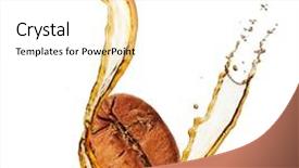  Presentation with splash - Audience pleasing PPT theme consisting of coffee bean in splash isolated backdrop and a white colored foreground