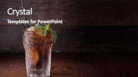  Presentation with moving libre - PPT theme consisting of cuba libre drink with lime on a wooden table background and a wine colored foreground