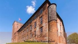  Presentation with denmark - Slide set with koldinghus-medieval-castle-and-museum background and a coral colored foreground